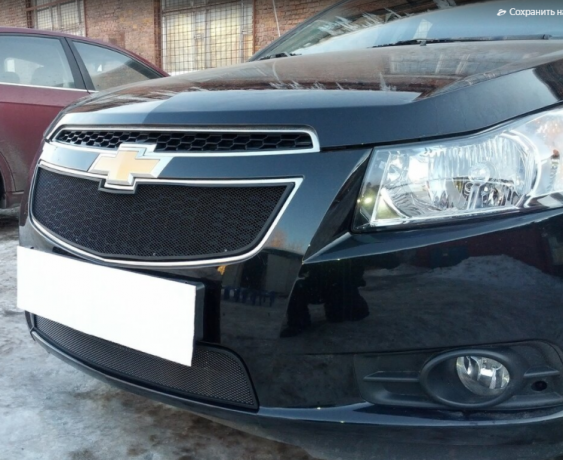 Защита радиатора "Standart" Chevrolet Cruze (2008-2013) верх, чёрная купить недорого с доставкой в Балахна