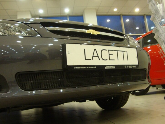 Защита радиатора "Standart" Chevrolet Lacetti (хэтчбек) чёрная купить недорого с доставкой в Балахна