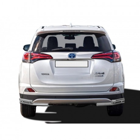 Защита заднего бампера «Уголки двойные» (d51/40) для Toyota RAV4 рестайлинг, (2015-н.в.)(Окрашенное) купить недорого с доставкой в Балахна