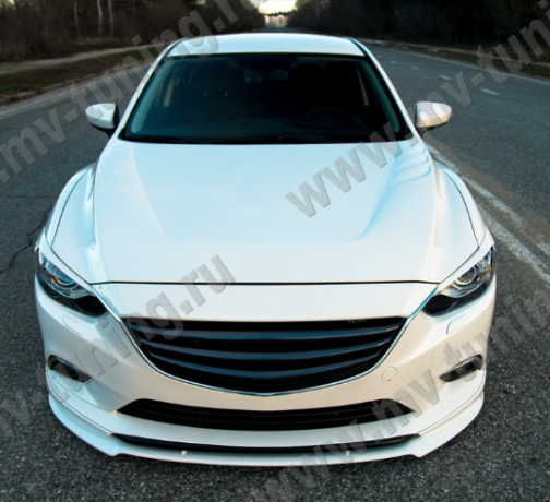 Сплиттер переднего бампера под клыки №2 "Lite Style" для Mazda 6 (2013-н.в.) купить недорого с доставкой в Балахна