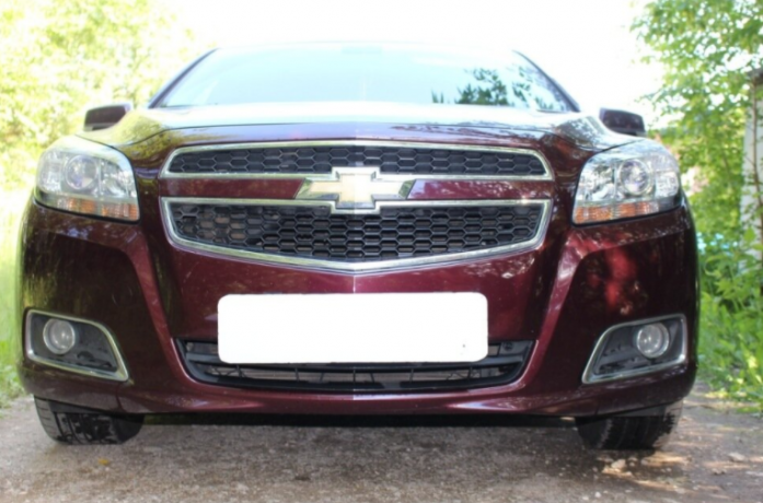 Защита радиатора "Standart" Chevrolet Malibu (2012-2015) чёрная купить недорого с доставкой в Балахна
