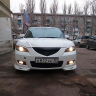 Накладки (клыки) на передний бампер Mazda 3 седан (2003-2009) глянец купить недорого с доставкой в Балахна