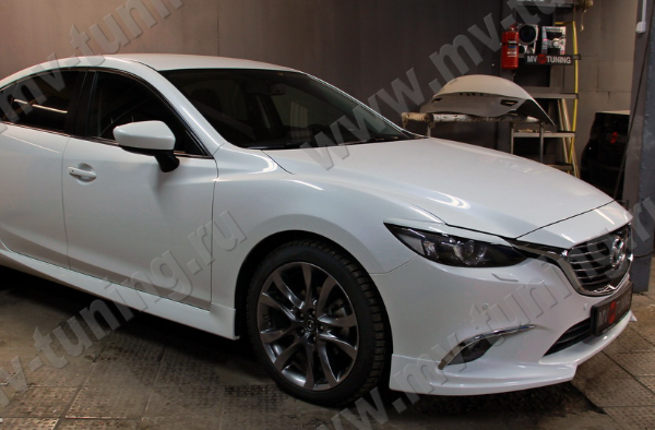 Клыки (накладки) переднего бампера "SkyActivSport" var №3 для Mazda 6 (2015-н.в.) купить недорого с доставкой в Балахна