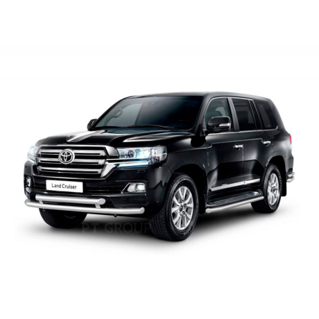 Защита переднего бампера двойная d63/63мм (НПС) Toyota Land Cruiser 200 (2014-н.в.) купить недорого с доставкой в Балахна