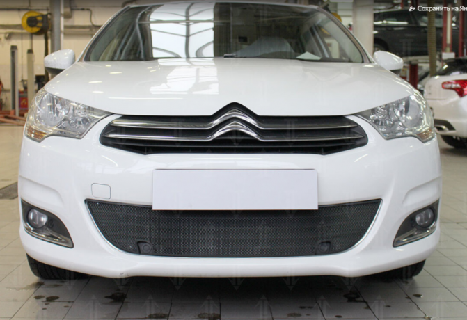 Защита радиатора "Standart" Citroen C4 (2010-2015) под парктроник, чёрная купить недорого с доставкой в Балахна