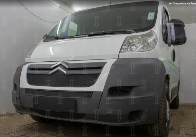 Защита радиатора "Standart" Citroen Jumper (2006-2014) верх, чёрная купить недорого с доставкой в Балахна
