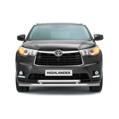 Защита переднего бампера двойная d63/51мм (НПС) Toyota Highlander (2014-н.в.) купить недорого с доставкой в Балахна