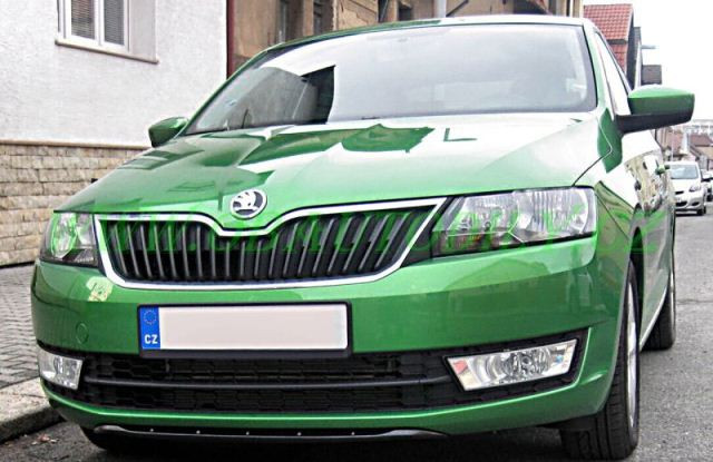 Спойлер переднего бампера (текстурный пластик) для Skoda Rapid (2012-н.в.) купить недорого с доставкой в Балахна