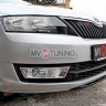 Спойлер переднего бампера (текстурный пластик) для Skoda Rapid (2012-н.в.) купить недорого с доставкой в Балахна