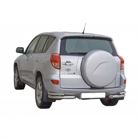 Защита заднего бампера «Уголки двойные» (d76) для Toyota RAV4 (2006-2012)(Окрашенное) купить недорого с доставкой в Балахна