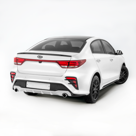 Бампер задний "Kudos" под раздвоенный глушитель для Kia Rio (2017-2020) купить недорого с доставкой в Балахна