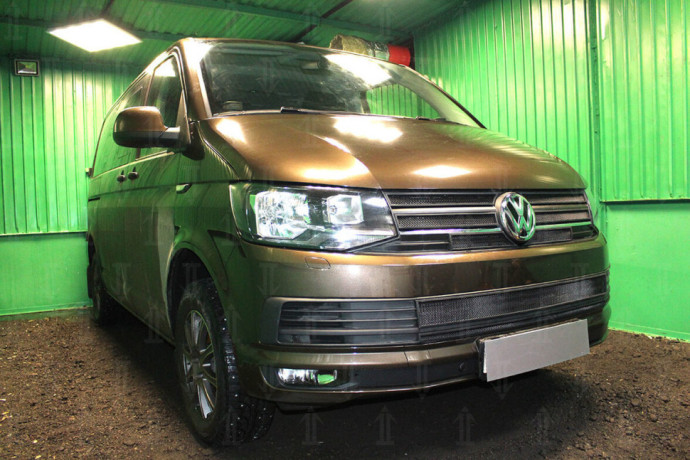 Защита радиатора "Standart" Volkswagen T6 Transporter, Multivan,Caravelle (2015-2020) низ, чёрная купить недорого с доставкой в Балахна