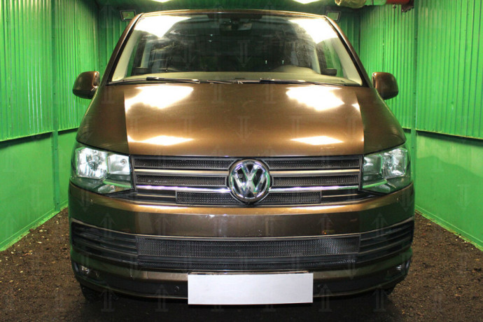 Защита радиатора "Standart" Volkswagen T6 Transporter, Multivan,Caravelle (2015-2020) низ, чёрная купить недорого с доставкой в Балахна