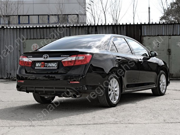 Диффузор заднего бампера var №2 (текстурный пластик) для Toyota Camry XV50 (2012-2014) купить недорого с доставкой в Балахна