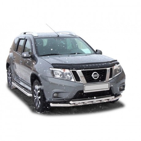 Защита порогов с алюминиевым листом (d63,5) для Nissan Terrano (2014-н.в.)(Окрашенное) купить недорого с доставкой в Балахна