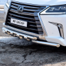 Защита переднего бампера двойная с зубьями d63/63мм (НПС) LEXUS 450D (2015-н.в.) купить недорого с доставкой в Балахна