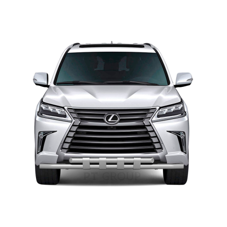 Защита переднего бампера двойная с пластинами d63/63мм (НПС) LEXUS 450D (2015-н.в.) купить недорого с доставкой в Балахна