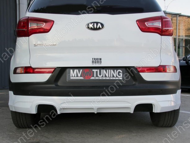 Накладка (юбка) заднего бампера "JSW Style" для KIA Sportage (3rd) (2010-2016) купить недорого с доставкой в Балахна