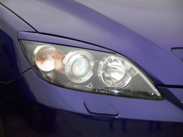 Накладки на фары (реснички) короткие var №1 для Mazda 3 Hatchback (2004-2009) купить недорого с доставкой в Балахна