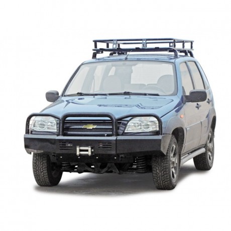 Бампер передний силовой под лебедку с защитой переда B@3 2123 "Chevrolet Niv@" купить недорого с доставкой в Балахна