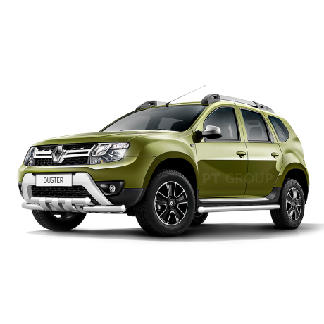 Защита переднего бампера двойная с зубьями d63/63мм (НПС) Renault Duster (2016-н.в.) купить недорого с доставкой в Балахна