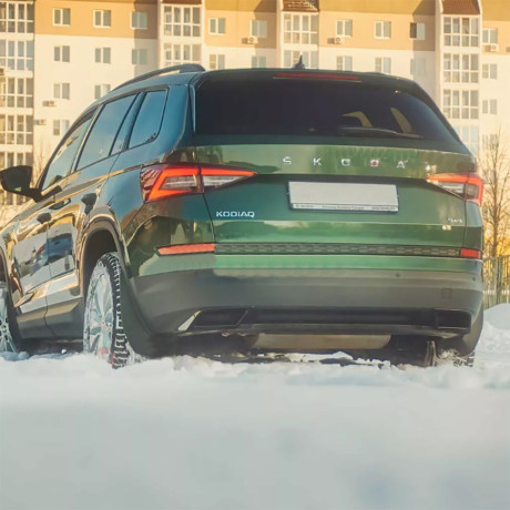 Имитация насадок глушителя SILVER (серебристый глянец) для Skoda Kodiaq (2016-н.в.) купить недорого с доставкой в Балахна