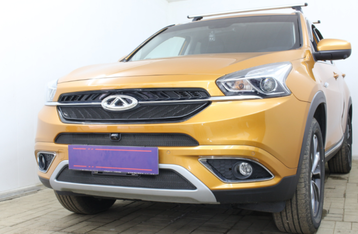 Защита радиатора "Standart" Chery Tiggo 7 (2016-2020) верх, чёрная купить недорого с доставкой в Балахна